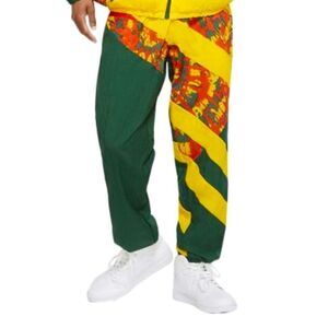 Nike Men's Throwback Woven Basketball Track Pants Green/Red/Yellow